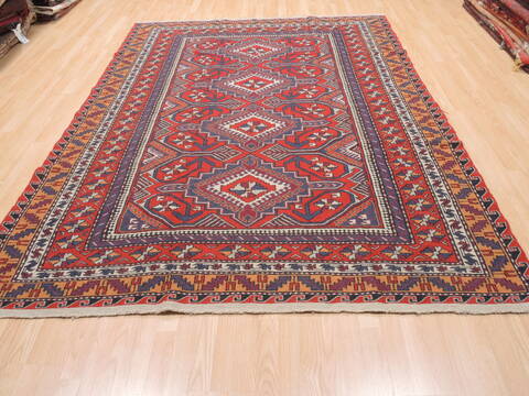 Kilim Blue Flat Woven 68 X 95  Area Rug 100-110768 Image 2