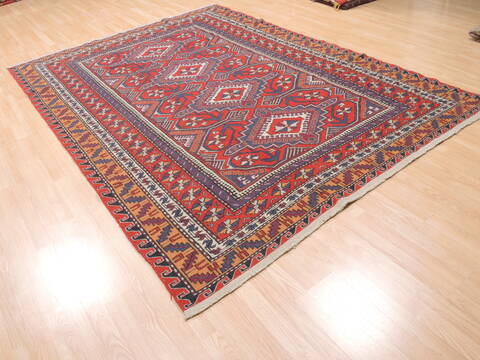 Kilim Blue Flat Woven 68 X 95  Area Rug 100-110768 Image 4
