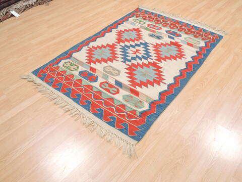 Kilim Blue Flat Woven 39 X 58  Area Rug 100-110774 Image 2