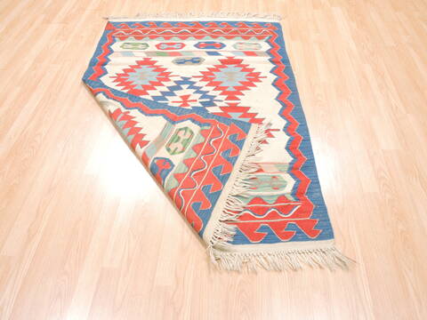 Kilim Blue Flat Woven 39 X 58  Area Rug 100-110774 Image 5