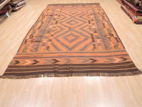 Kilim Brown Flat Woven 69 X 120  Area Rug 100-110775 Image 1