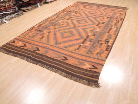 Kilim Brown Flat Woven 69 X 120  Area Rug 100-110775 Image 2