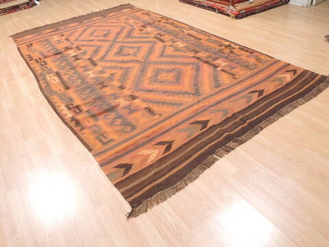 Kilim Brown Flat Woven 69 X 120  Area Rug 100-110775 Image 3