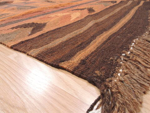 Kilim Brown Flat Woven 69 X 120  Area Rug 100-110775 Image 4