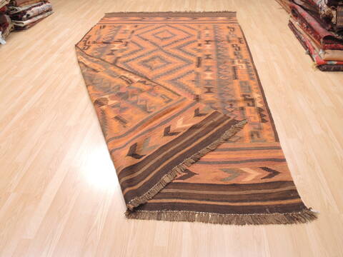 Kilim Brown Flat Woven 69 X 120  Area Rug 100-110775 Image 5