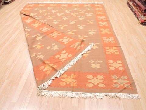 Kilim Beige Flat Woven 711 X 910  Area Rug 100-110777 Image 6
