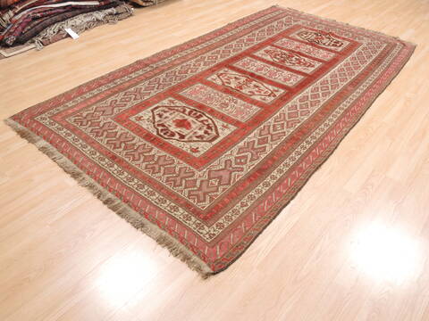 Kilim Red Runner Flat Woven 53 X 99  Area Rug 100-110781 Image 2