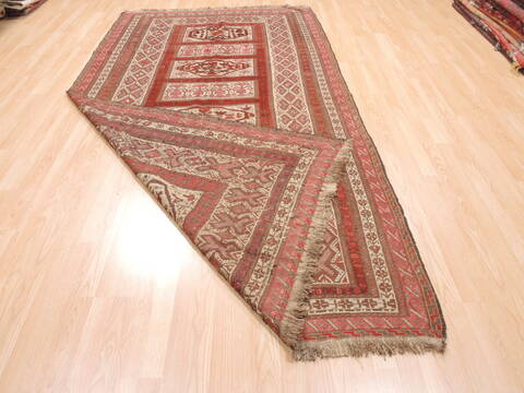 Kilim Red Runner Flat Woven 53 X 99  Area Rug 100-110781 Image 8