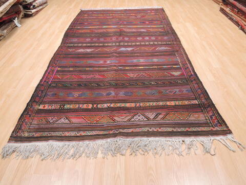 Kilim Blue Runner Flat Woven 55 X 106  Area Rug 100-110782 Image 1