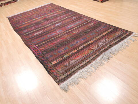 Kilim Blue Runner Flat Woven 55 X 106  Area Rug 100-110782 Image 3