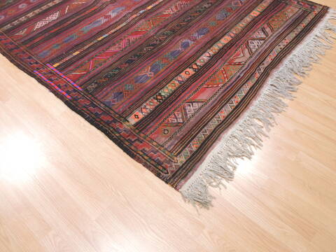 Kilim Blue Runner Flat Woven 55 X 106  Area Rug 100-110782 Image 4