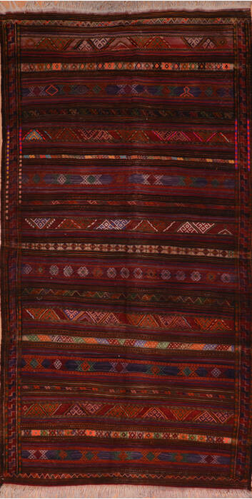 Kilim Blue Runner Flat Woven 55 X 106  Area Rug 100-110782 Image 0