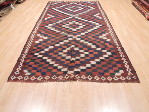 Kilim Blue Runner Flat Woven 55 X 109  Area Rug 100-110783 Image 1