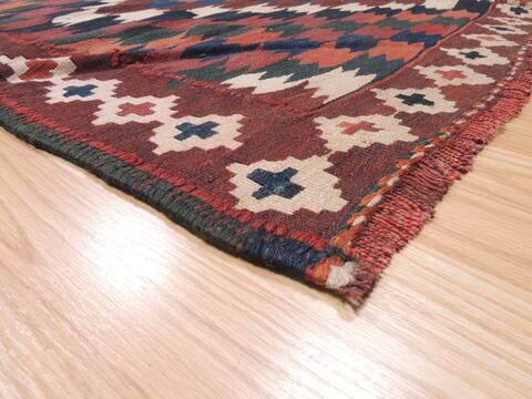 Kilim Blue Runner Flat Woven 55 X 109  Area Rug 100-110783 Image 4