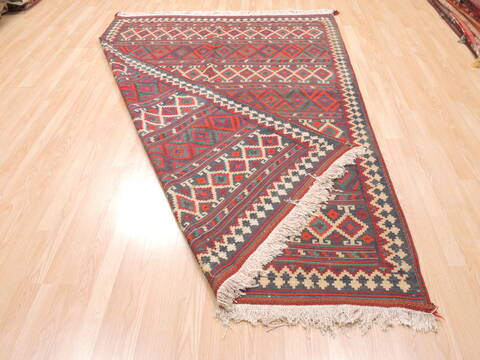 Kilim Blue Flat Woven 59 X 83  Area Rug 100-110785 Image 5