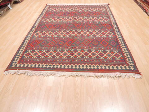 Kilim Blue Flat Woven 59 X 83  Area Rug 100-110785 Image 8