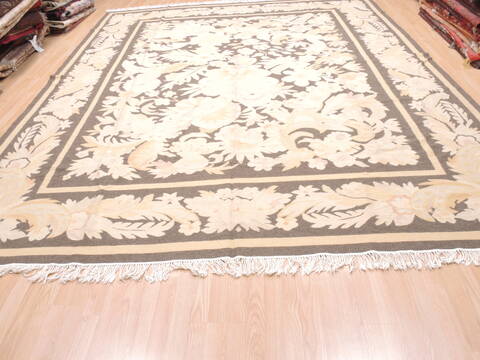 Kilim Beige Flat Woven 104 X 128  Area Rug 100-110793 Image 1