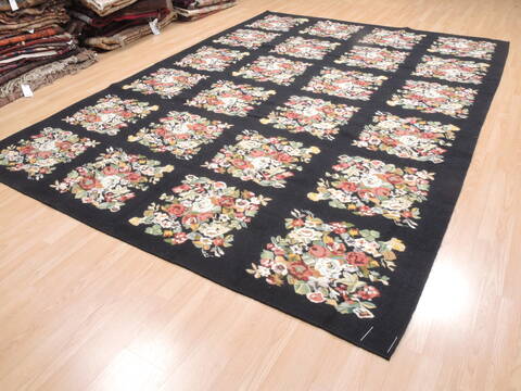 Kilim Black Flat Woven 84 X 117  Area Rug 100-110794 Image 1