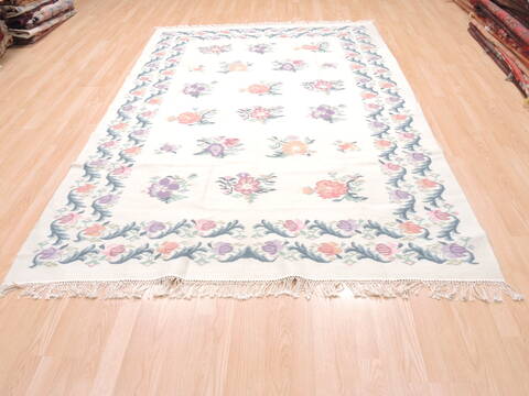 Kilim Beige Flat Woven 511 X 90  Area Rug 100-110796 Image 5