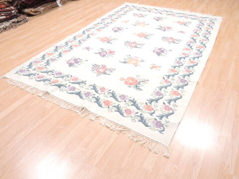 Kilim Beige Flat Woven 511 X 90  Area Rug 100-110796 Image 6
