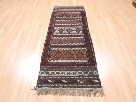 Kilim Red Runner Flat Woven 23 X 64  Area Rug 100-110797 Image 1