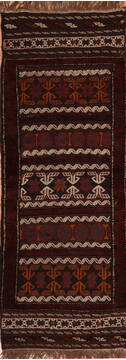 Kilim Red Runner Flat Woven 2'3" X 6'4"  Area Rug 100-110797