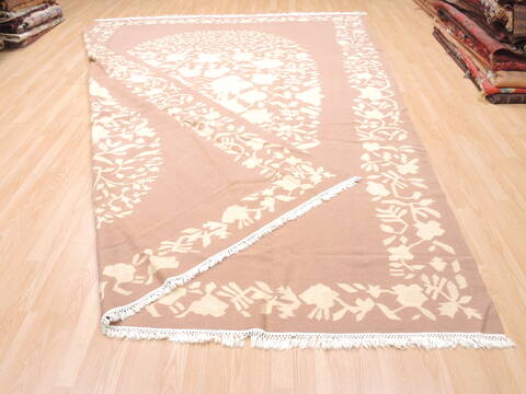 Kilim Beige Flat Woven 92 X 123  Area Rug 100-110803 Image 5