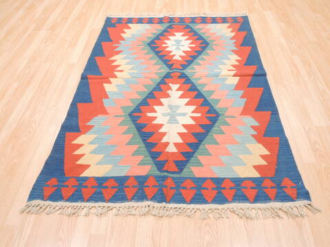 Kilim Blue Flat Woven 40 X 59  Area Rug 100-110804 Image 1