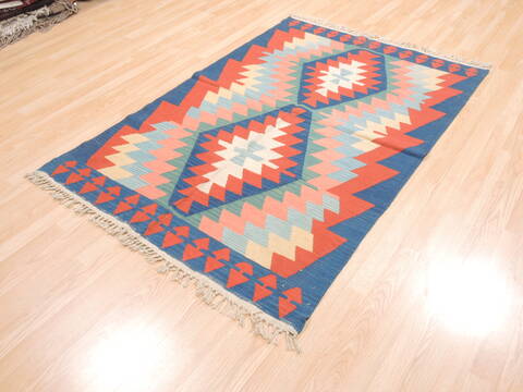 Kilim Blue Flat Woven 40 X 59  Area Rug 100-110804 Image 2
