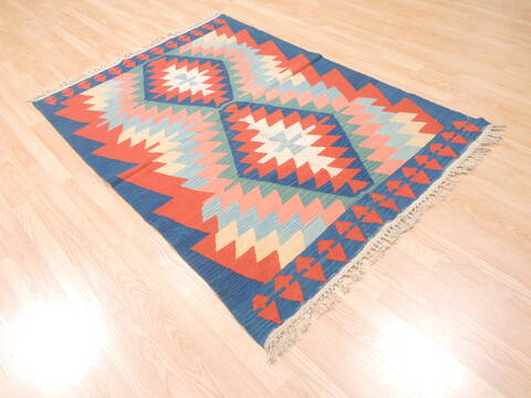 Kilim Blue Flat Woven 40 X 59  Area Rug 100-110804 Image 3
