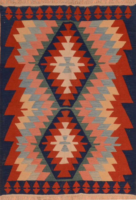 Kilim Blue Flat Woven 40 X 59  Area Rug 100-110804 Image 0