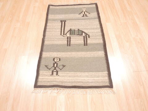 Kilim Brown Flat Woven 25 X 43  Area Rug 100-110812 Image 1