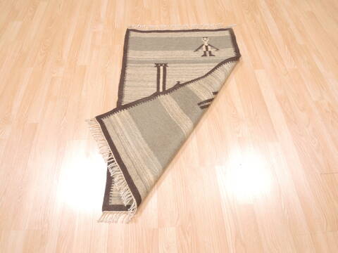 Kilim Brown Flat Woven 25 X 43  Area Rug 100-110812 Image 3