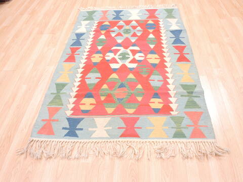 Kilim Blue Flat Woven 38 X 54  Area Rug 100-110813 Image 1