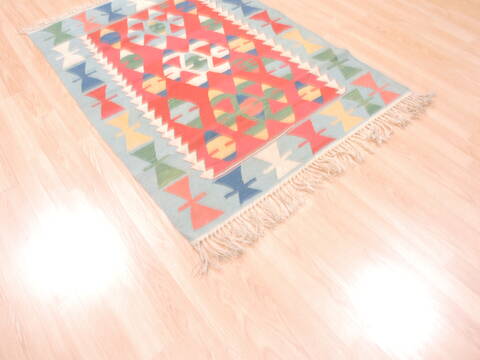 Kilim Blue Flat Woven 38 X 54  Area Rug 100-110813 Image 4