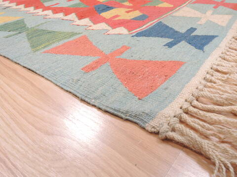 Kilim Blue Flat Woven 38 X 54  Area Rug 100-110813 Image 5