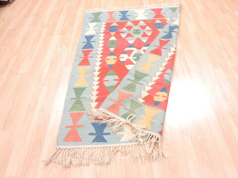 Kilim Blue Flat Woven 38 X 54  Area Rug 100-110813 Image 6