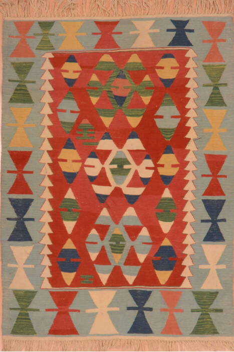 Kilim Blue Flat Woven 38 X 54  Area Rug 100-110813 Image 0