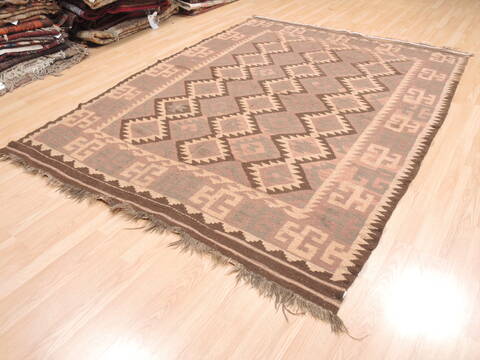 Kilim Brown Flat Woven 68 X 95  Area Rug 100-110820 Image 2