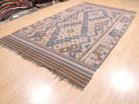 Kilim Brown Flat Woven 66 X 118  Area Rug 100-110821 Image 3