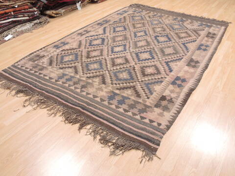 Kilim Brown Flat Woven 66 X 92  Area Rug 100-110826 Image 2