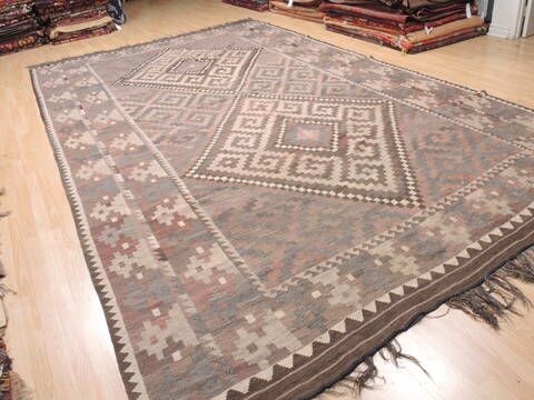Kilim Brown Flat Woven 74 X 159  Area Rug 100-110827 Image 2