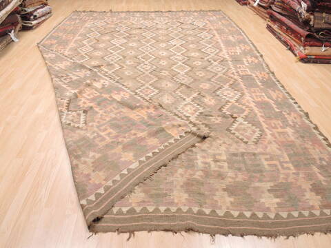 Kilim Brown Flat Woven 107 X 144  Area Rug 100-110829 Image 10