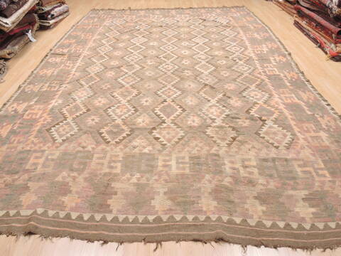 Kilim Brown Flat Woven 107 X 144  Area Rug 100-110829 Image 1