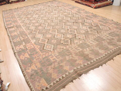 Kilim Brown Flat Woven 107 X 144  Area Rug 100-110829 Image 3