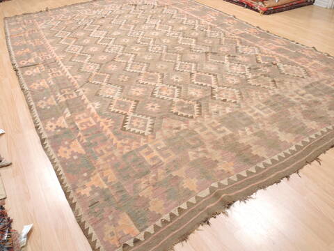 Kilim Brown Flat Woven 107 X 144  Area Rug 100-110829 Image 4