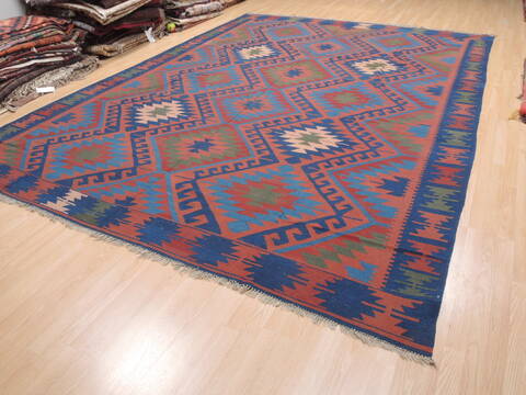 Kilim Blue Flat Woven 910 X 133  Area Rug 100-110830 Image 2