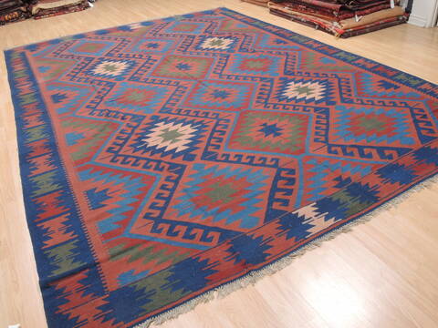 Kilim Blue Flat Woven 910 X 133  Area Rug 100-110830 Image 3