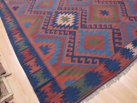 Kilim Blue Flat Woven 910 X 133  Area Rug 100-110830 Image 4
