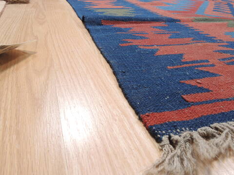 Kilim Blue Flat Woven 910 X 133  Area Rug 100-110830 Image 5
